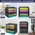 Desk Organizer with 6 Tiers, Paper Tray for Office Supplies, Letters, Billls, Folders, Files, Binders. Desk Organizers and Accessories for Home, Office, School. Office Organization with Style - Image 4